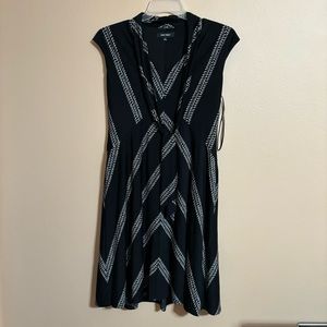 Nine West Women’s Sleeveless Drop Waist Tiered Dress sz 10 w neck tie